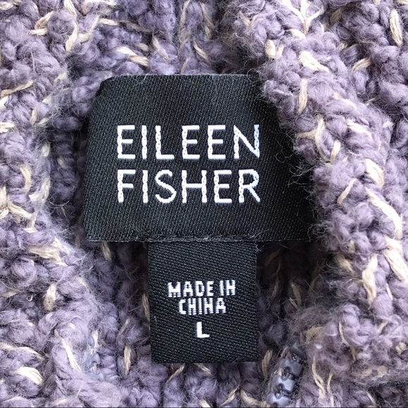 Eileen Fisher Lavender Chunky Zip Cardigan. - Picture 2 of 6